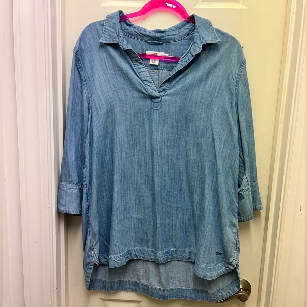 Vineyard Vines Light Blue Denim Top
